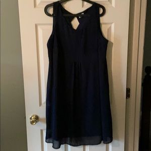 Old Navy 1X Navy Sheer Dress with Attached Lining